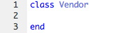 Vendor class code snippet