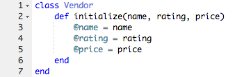 Instance variables code snippet